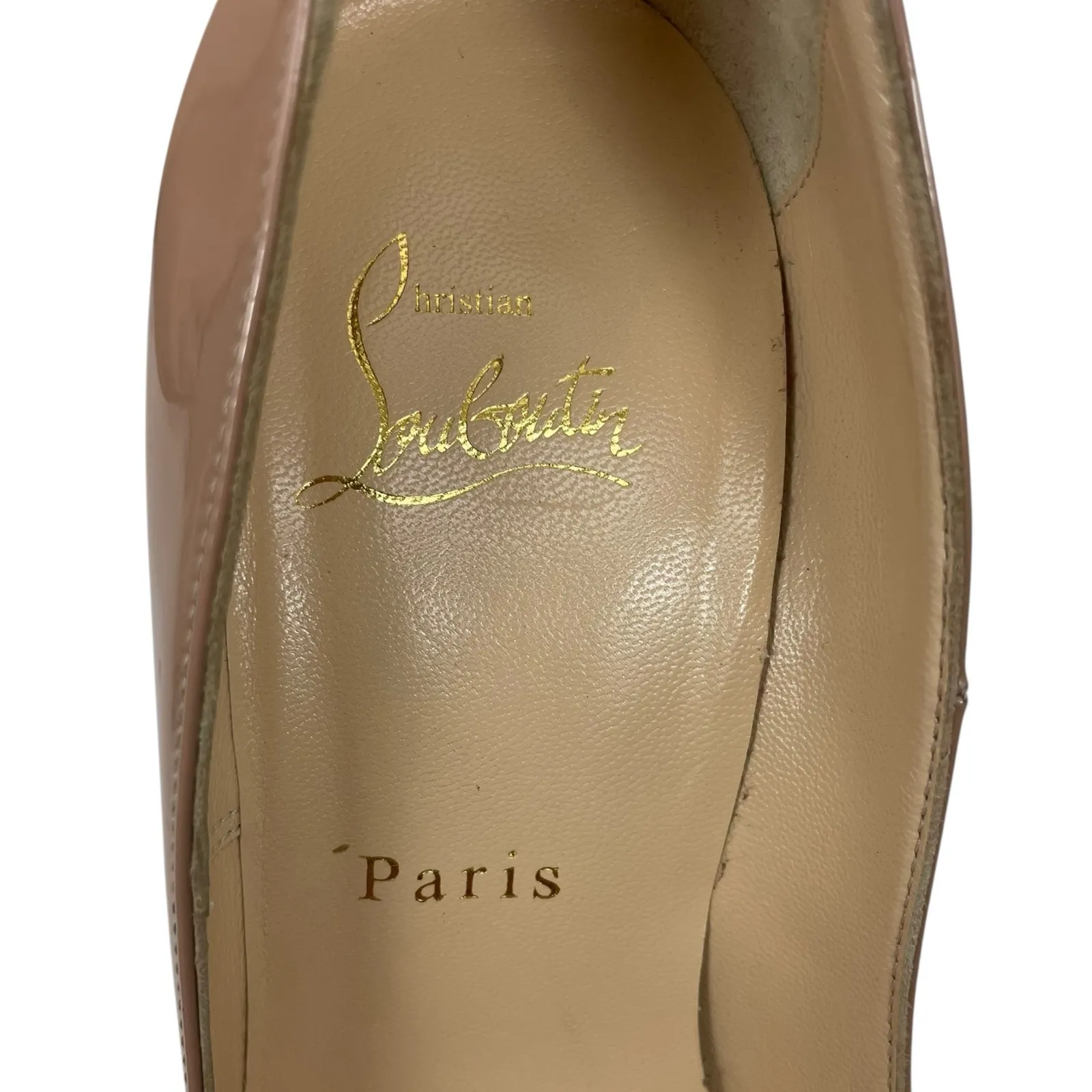 Christian Louboutin So Kate 120mm Patent Leather Pumps Beige Size 37.5 - Image 14