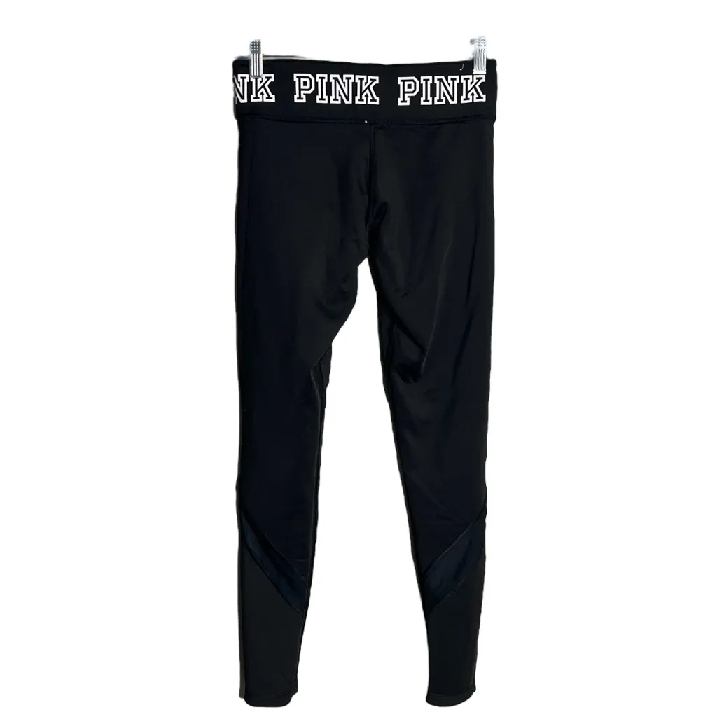 VS Pink Collaboration Pants Black Blue Reversible Leggings‎ Stretch Waist - Image 3