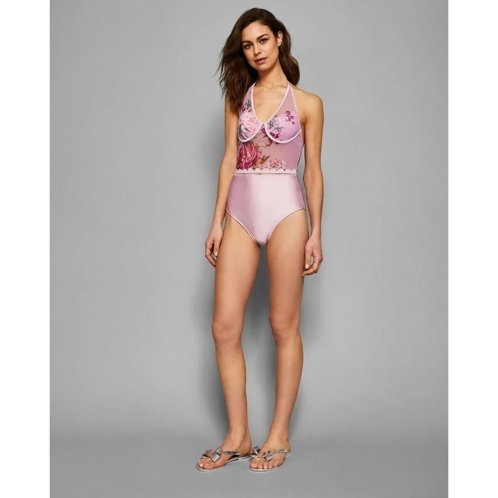 💕TED BAKER💕 Zakira Mesh One-Piece Swimsuit Floral Print 36 CD NWT - Image 5