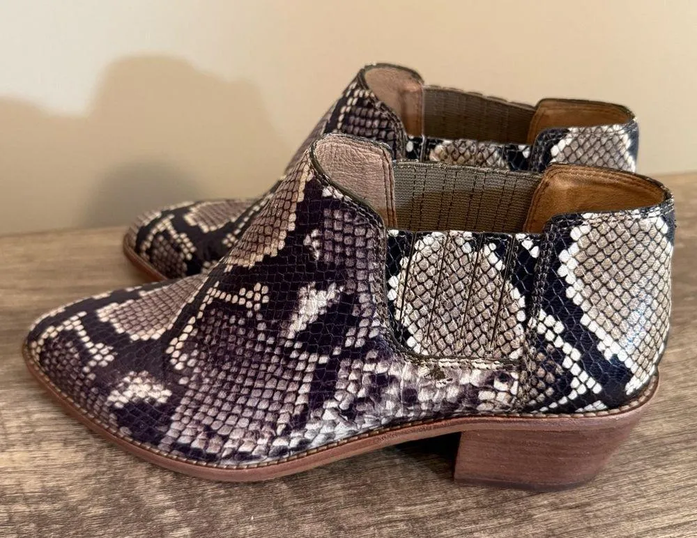 Madewell Sonia Leather Python Snake Embossed Ankle Boots Booties Woman’s Size 7 - Image 4