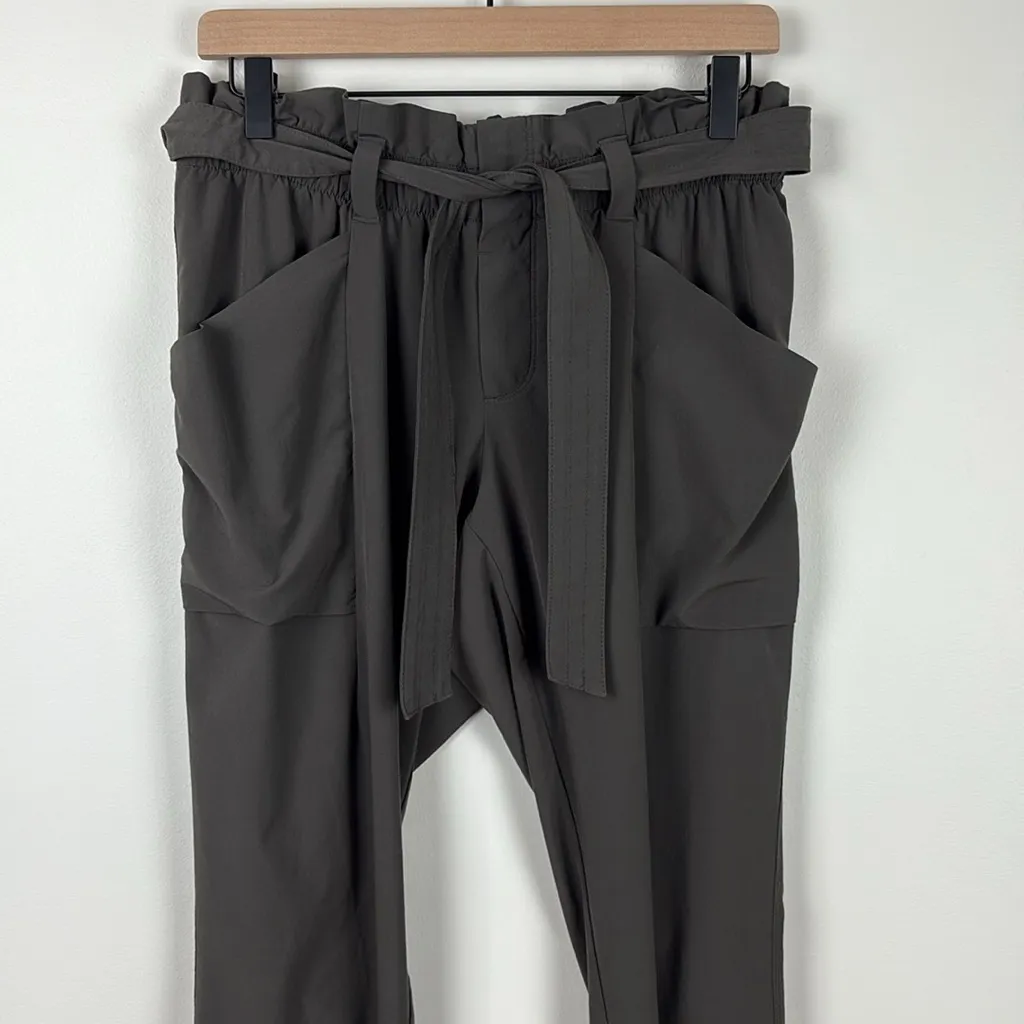 Athleta Skyline Paperbag Pants Olive Grey Women’s Size 6 Career Athletic Travel - Image 3