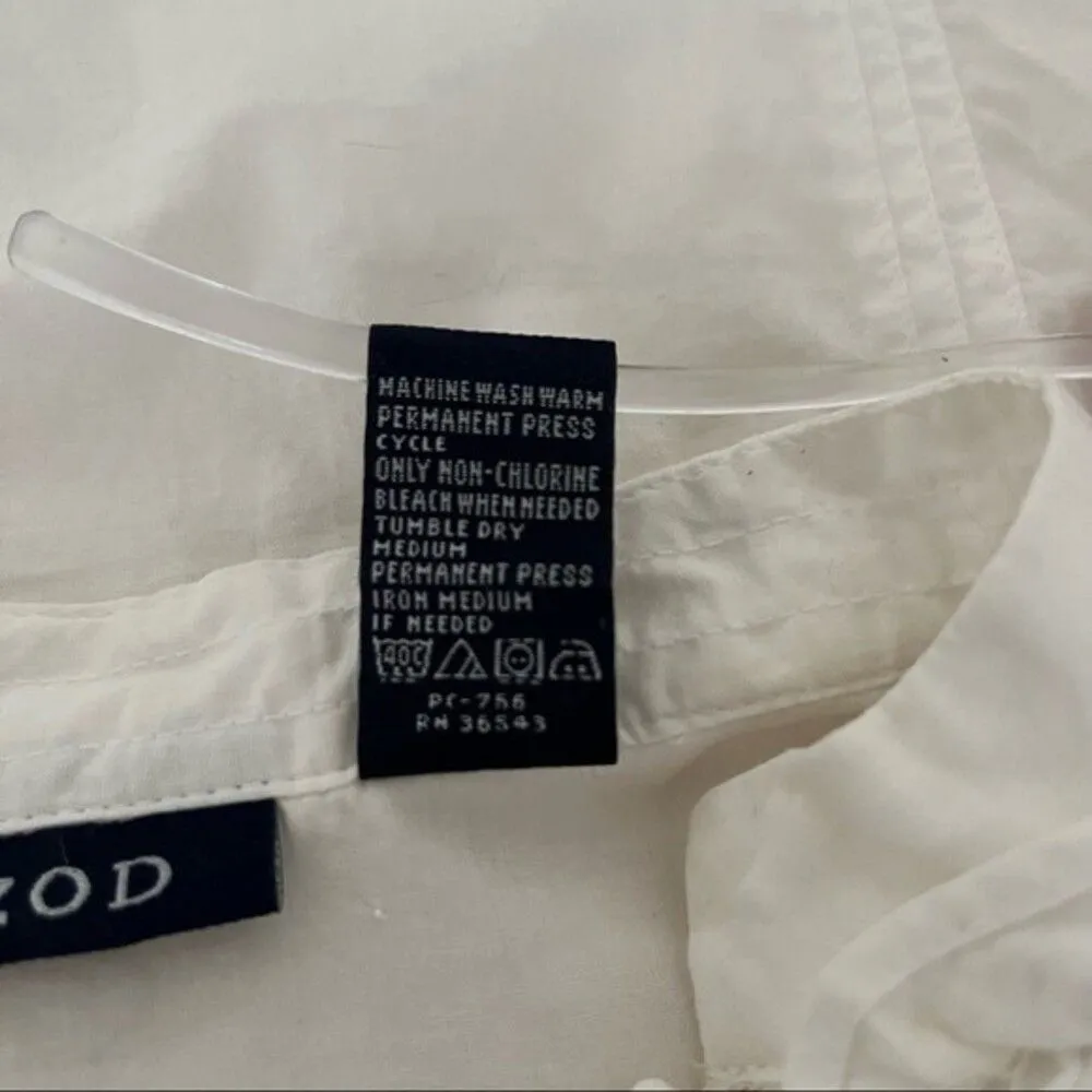 IZOD Cotton Popover Pullover Top White Half Buttoned Boho Size XS - Image 5