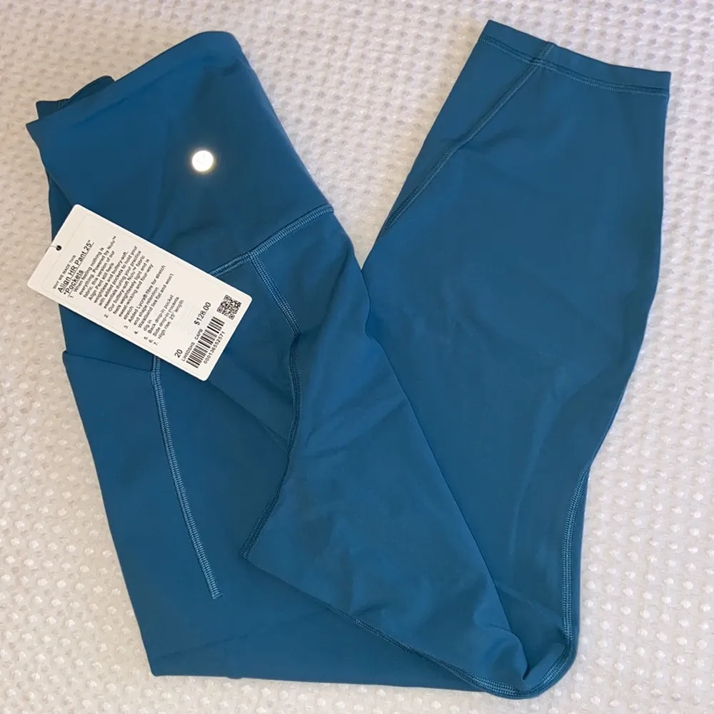 NEW! $128 Align High Rise HR Pant 25” With Pockets Capture Blue Size 20 - Image 12