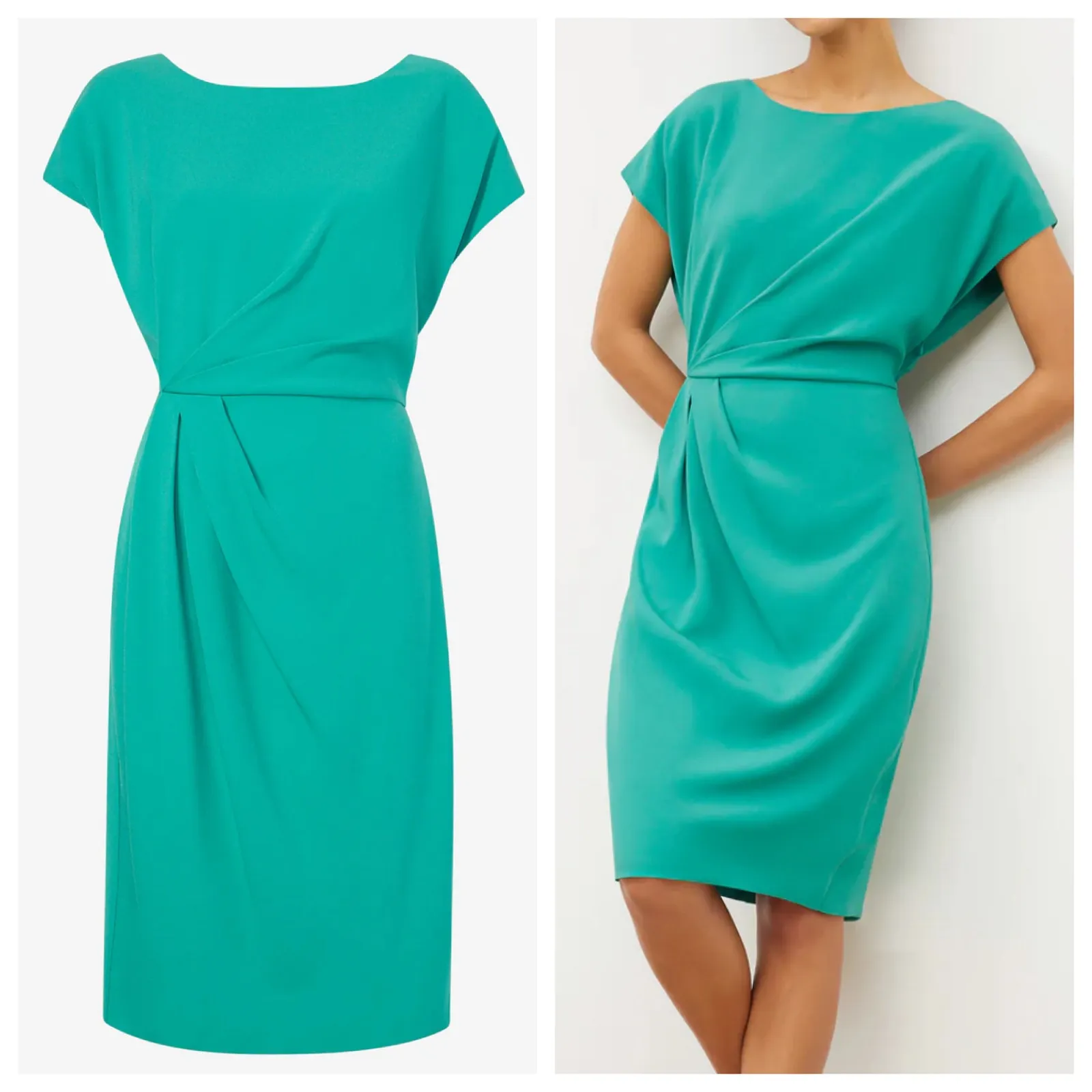 MM. LaFleur Sheath Dress Jillian Green Short Length Eco Medium Crepe New - Image 2