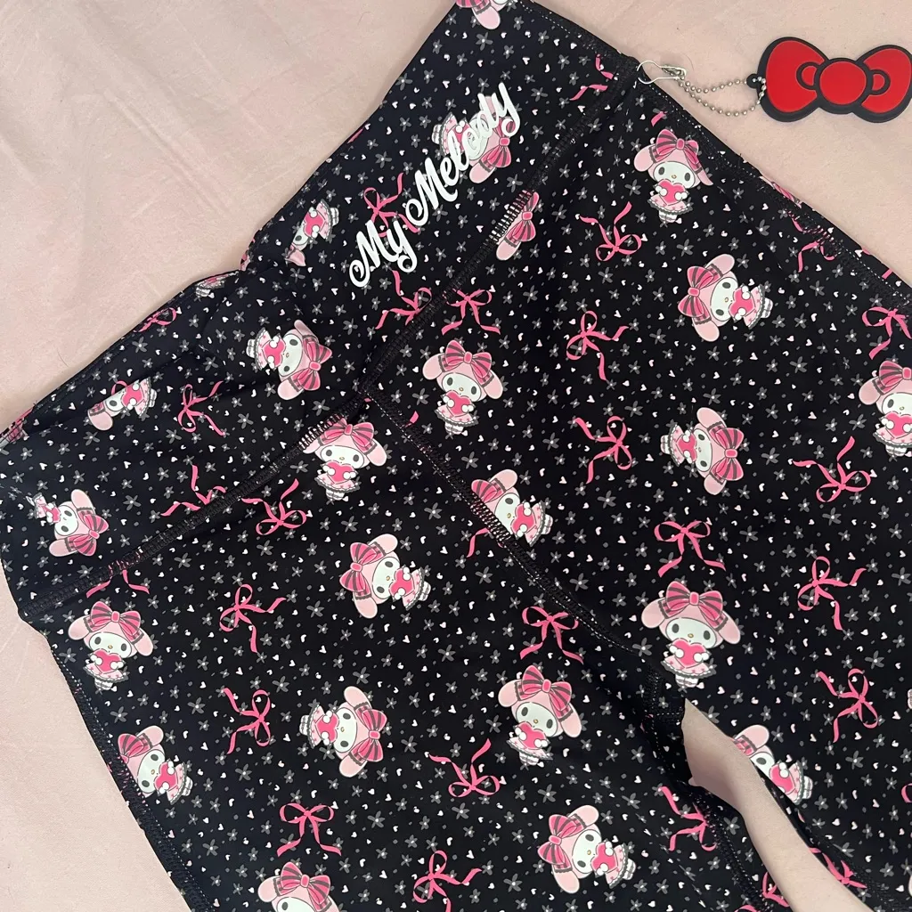 Hello Kitty and Friends x Forever 21 My Melody Black and Pink Bow Leggings - Image 2