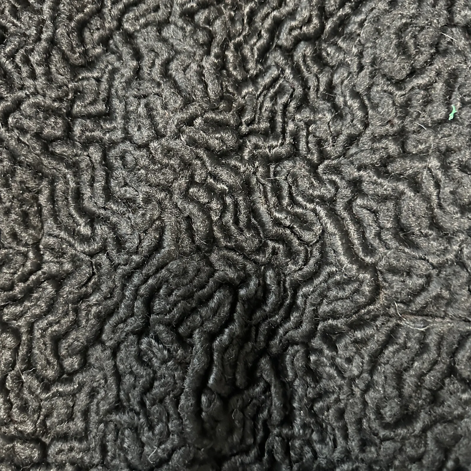 Vintage 1950s 60s Black Textured Cocktail Coat Fur Collar ILGWU Union Made - Image 5