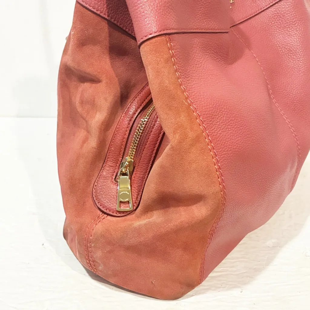 Coach Dalton 31 Leather/Suede Large Shoulder Satchel Bag Dust Pink - Image 3