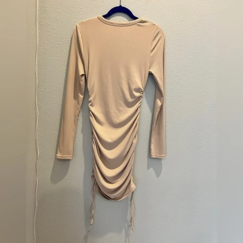 ET CLET L Ribbed Bodycon Side-Tie-Ruched Dress - Image 4