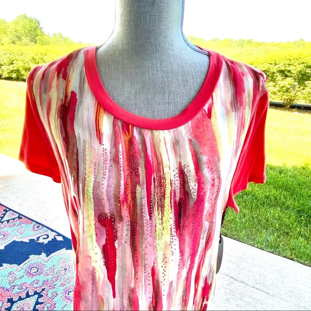 French Blue Top NWT Orange Size M - Image 2