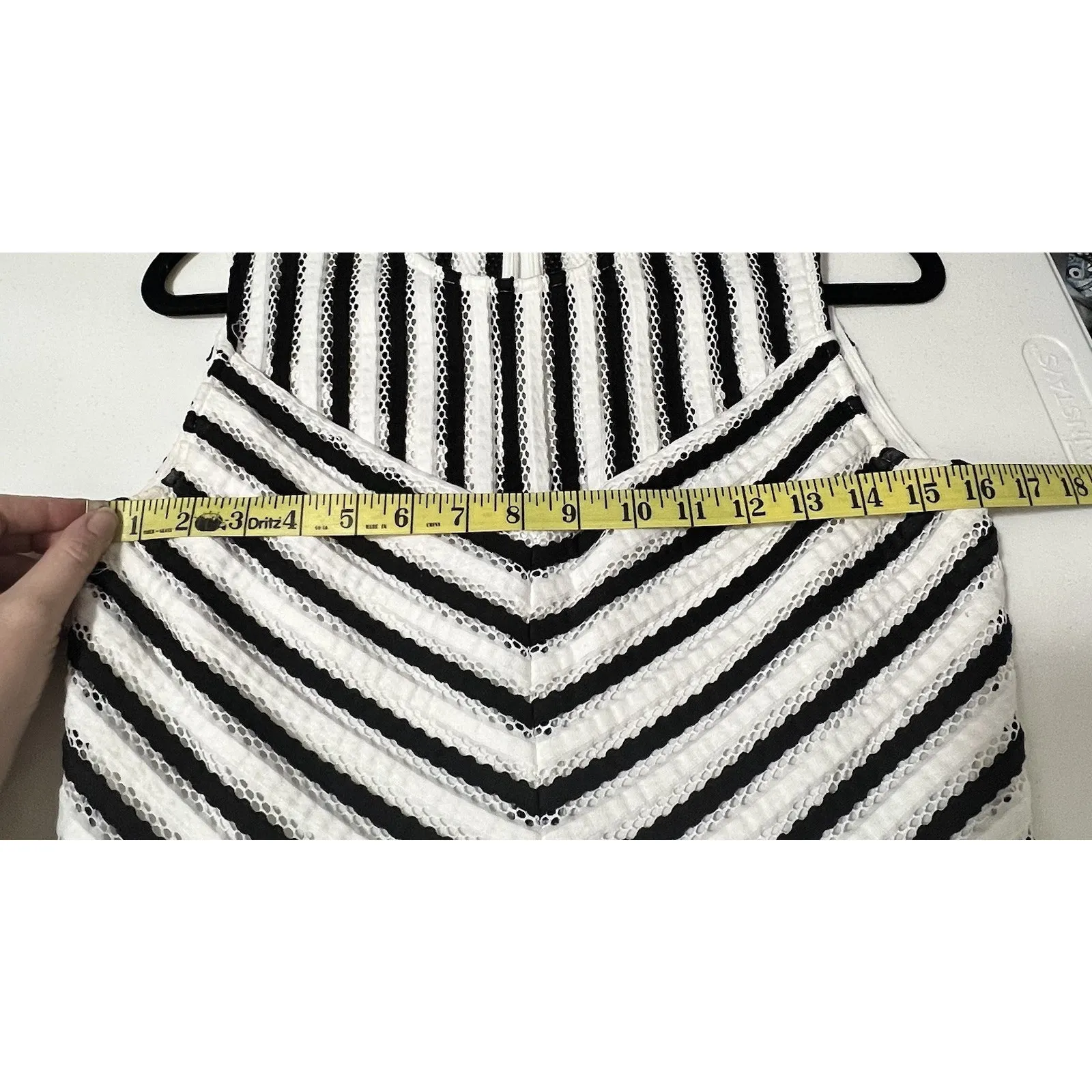 Melonie Women's White Black Gemma Sleeveless Flare Dress Size 8 Cottage Whimsy. - Image 4