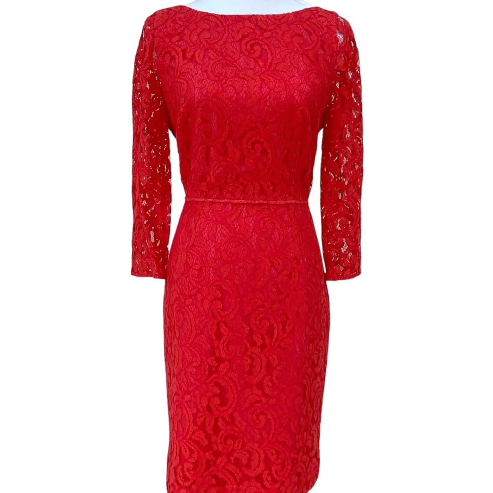 J. Crew Cocktail Dress 10 Semi Formal Retro Classic Party Valentine's Day Lace - Image 2