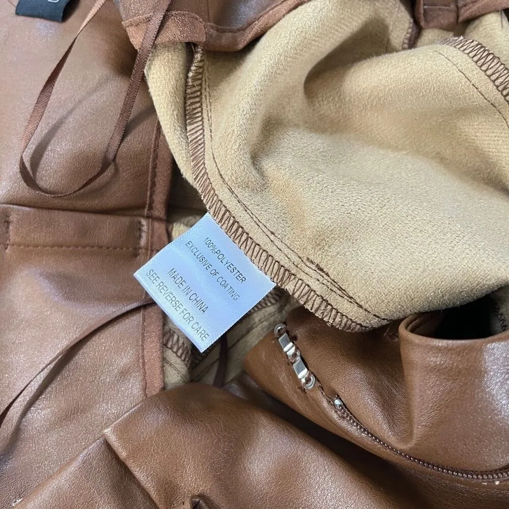 LUCY PARIS womens faux leather pleated casual‎ pants - Image 8