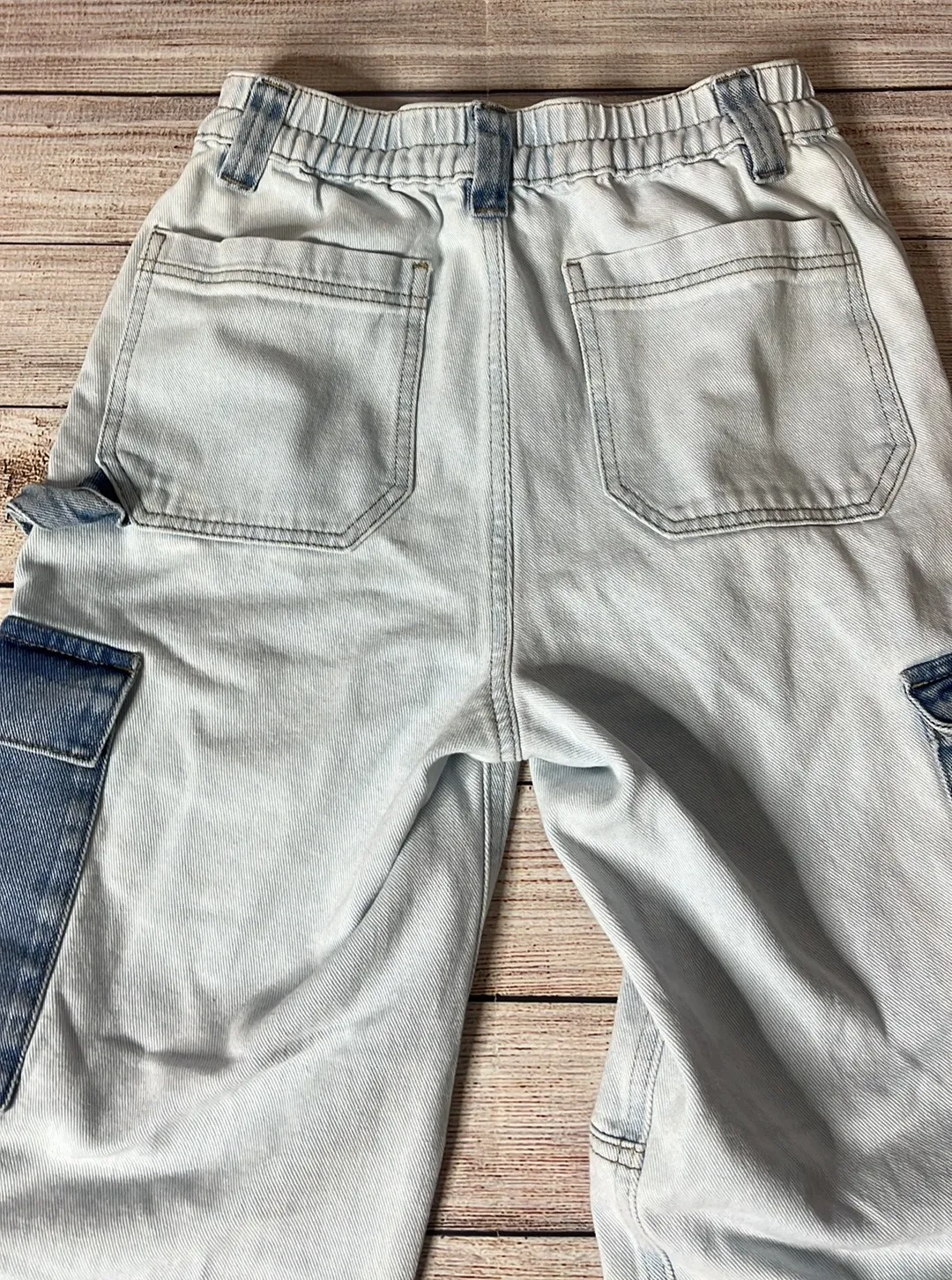 High Waist Two Tone Y2K Cargo Jeans - Image 7