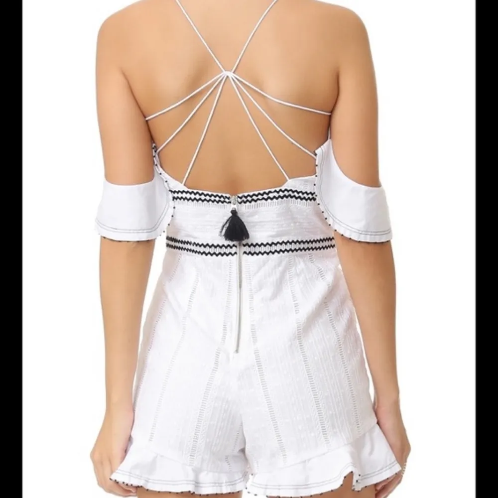 Saylor Shayna Romper White Navy - Image 21