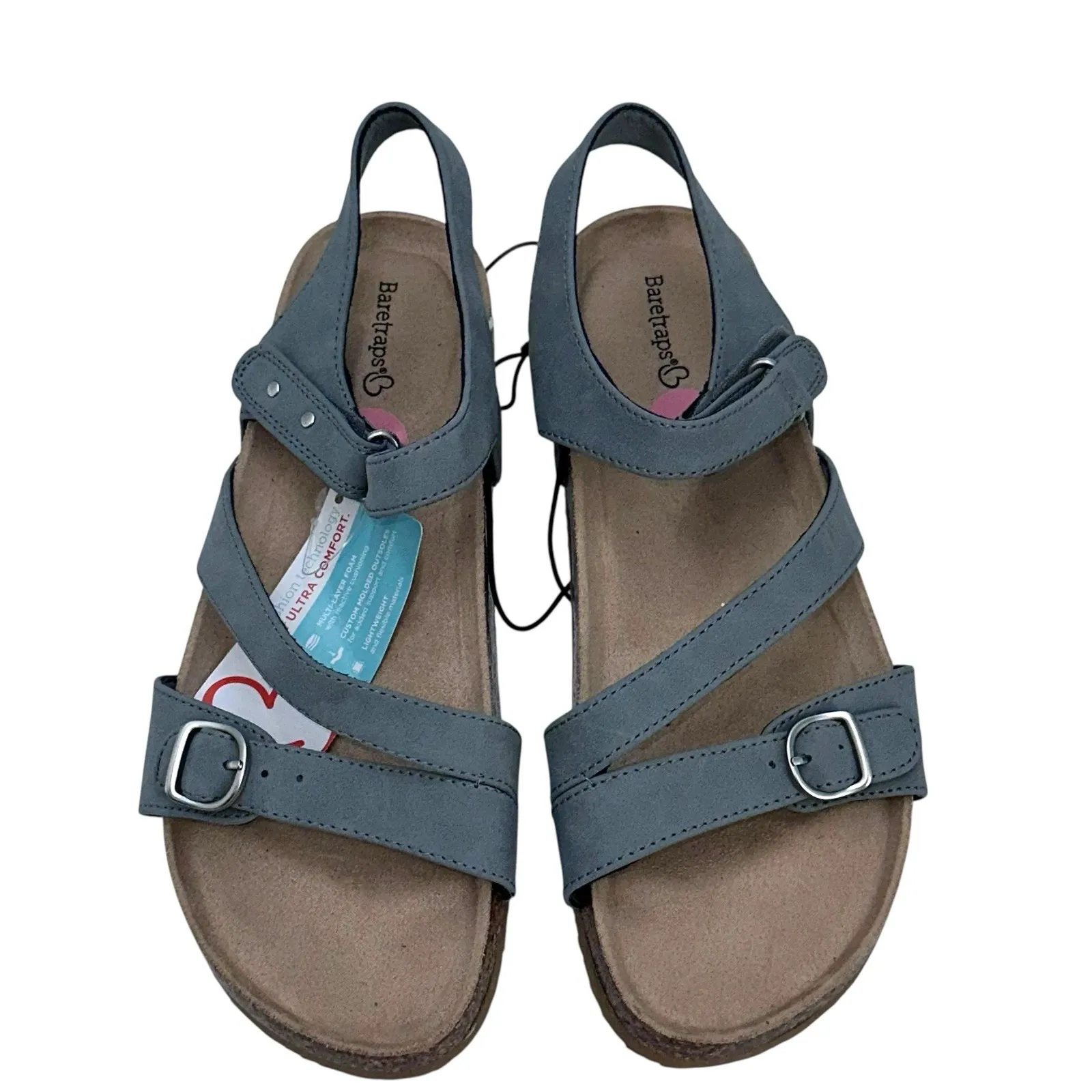 Baretraps Sandals Size 10‎ M Paddy Grey Hook Loop Closure Arch Support NWT - Image 2
