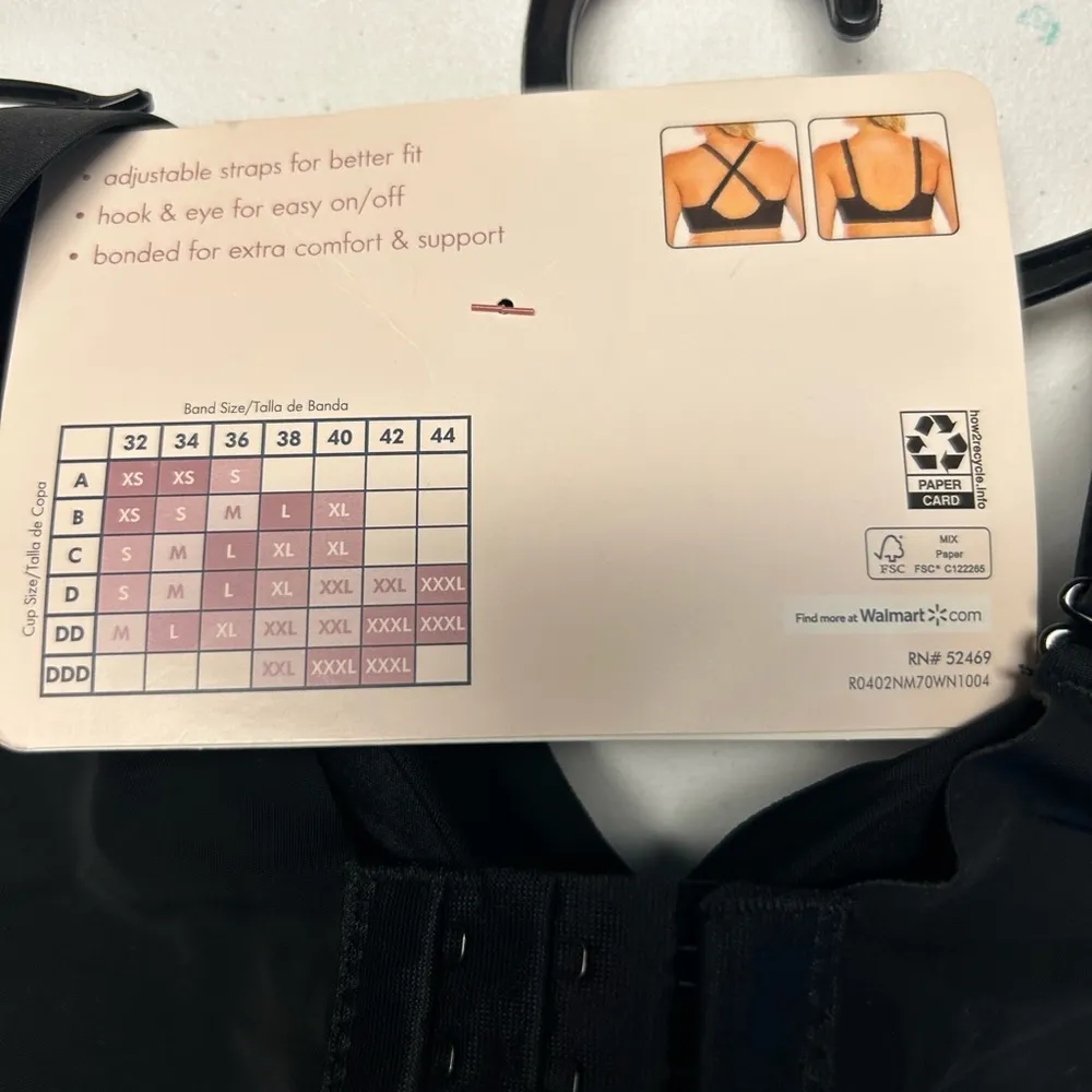 Secret Treasures Women’s Wirefree Bonded Lounge Bra – Black | Size XL | NWT - Image 5