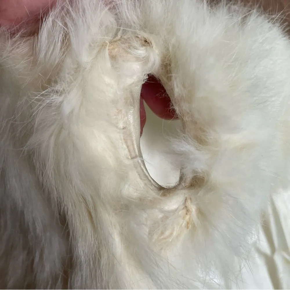 Vintage 60s Fox Fur Stole Bridal Wedding Shawl Stole Wrap Plush Real MCM Cape OS White Size undefined - Image 5