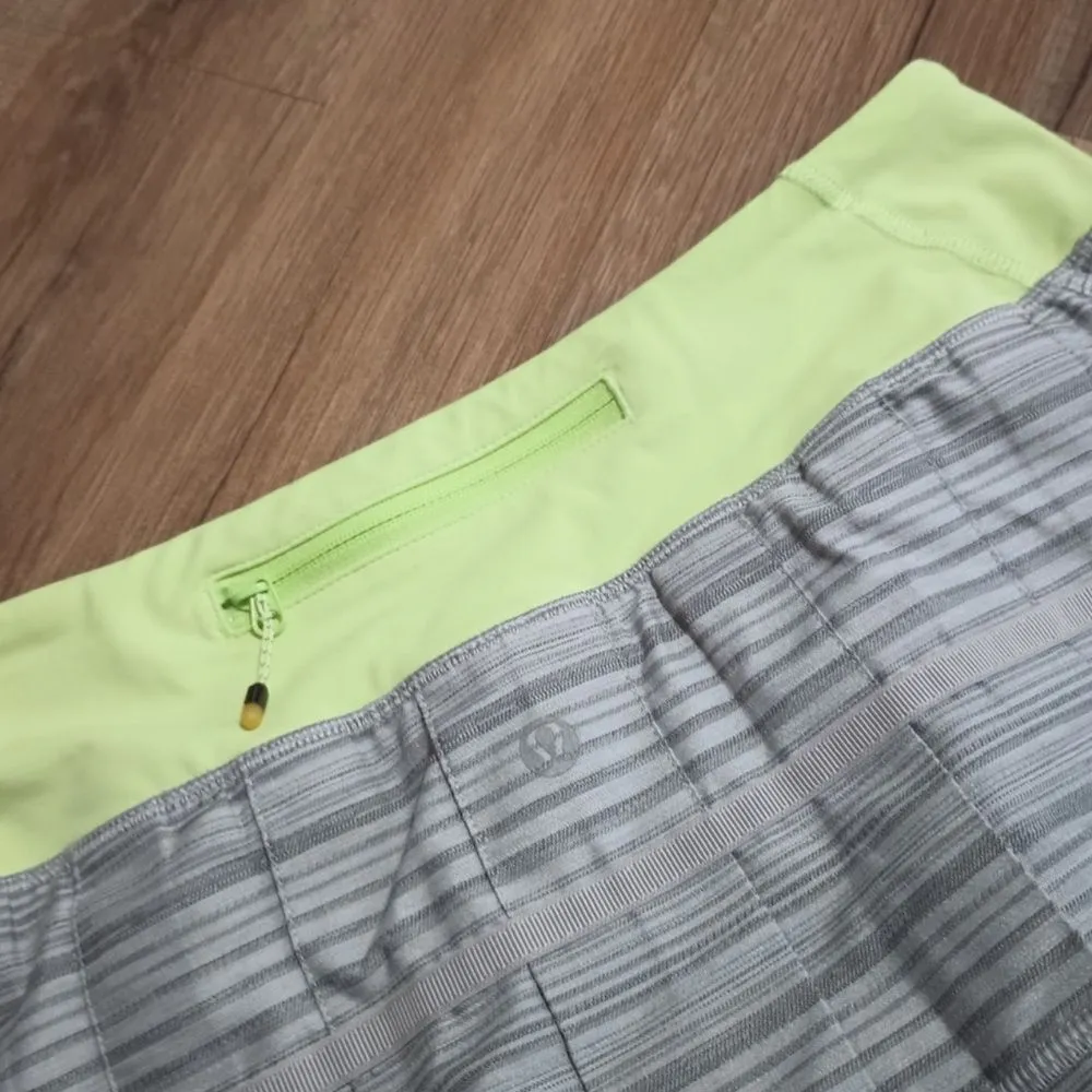 RARE Lululemon Pace Setter Skirt in Silver Spoon Space Dye Clear Mint - Image 6