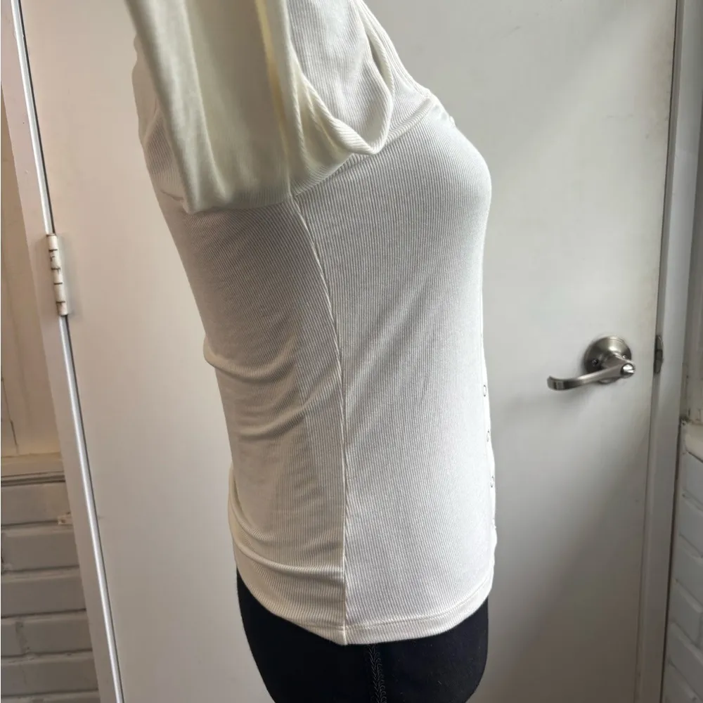 Maeve by Anthropologie Ribbed Square‎ Neck Shirt small boho layered classic - Image 4