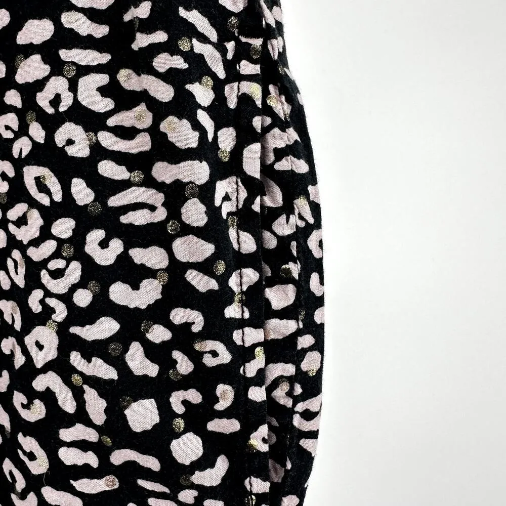 Victoria's Secret Pajama Pants Lounge Leopard Animal Print Drawstring Black M - Image 2