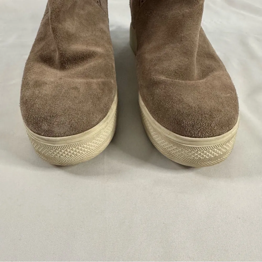 Steve Madden Winni Heeled High Top Shoe Size 8.5 Suede Grey Casual Minimalist - Image 3