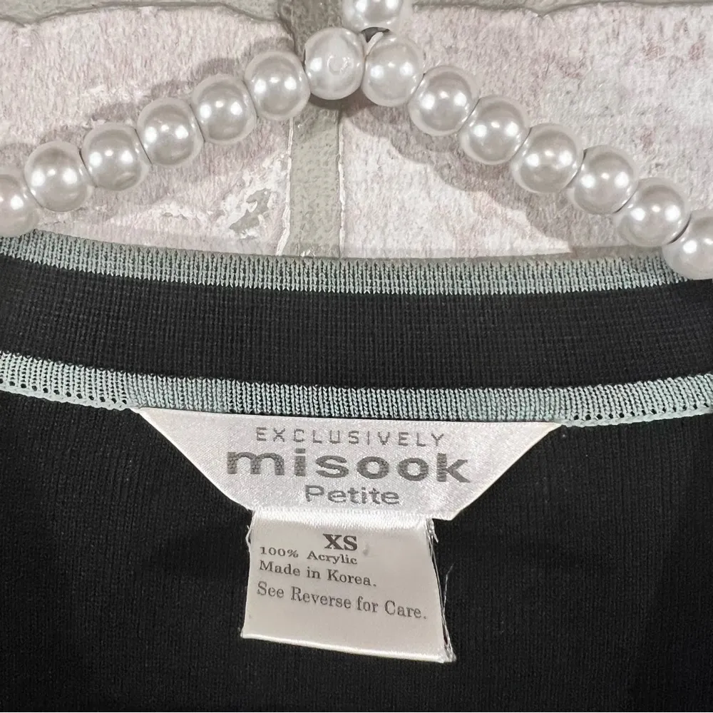 Exclusively Misook Petite Open Front Long Sleeve Black Cardigan Size XS - Image 3