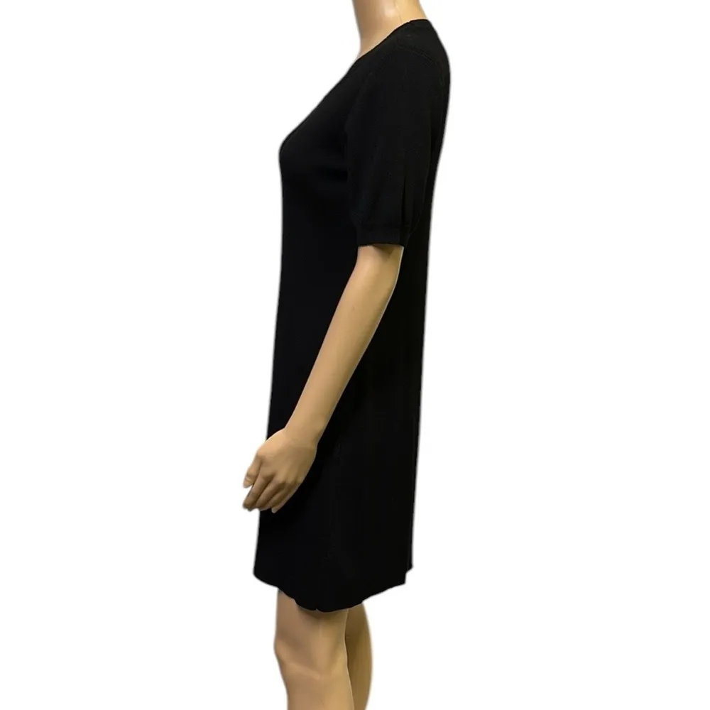 Free Assembly Black Short Sleeve Crew Neck Knit Viscose Blend Dress Womens Small - Image 4
