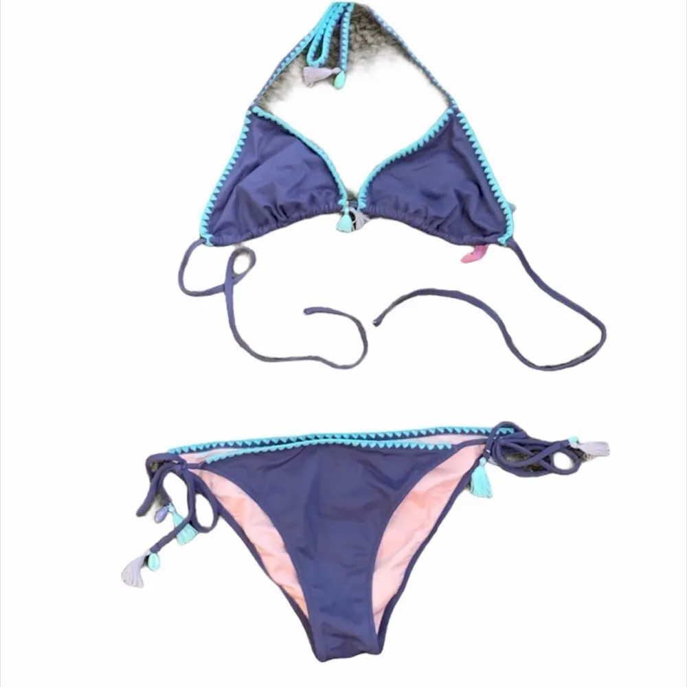 ✨ VS pink and purple tassel triangle bikini✨ - Image 5
