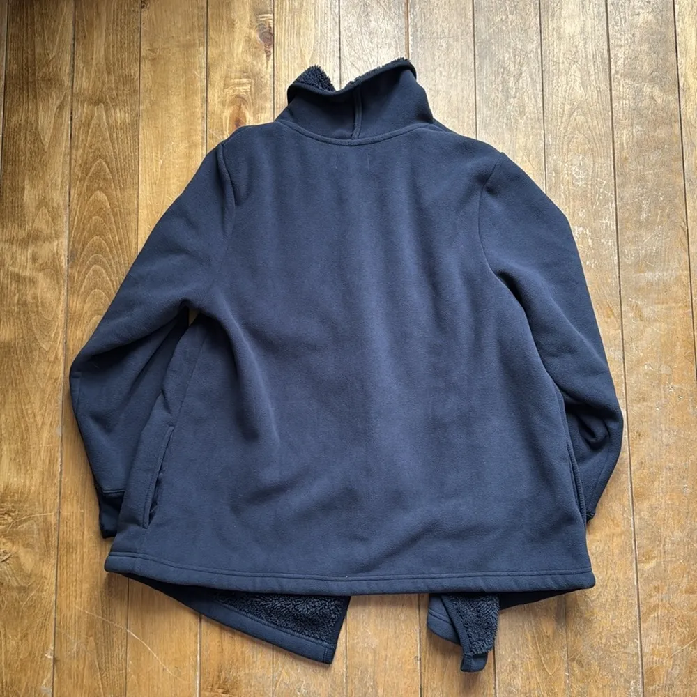 Women's Koolaburra by UGG Microfleece & Sherpa Open Cardigan Navy Large - Image 10