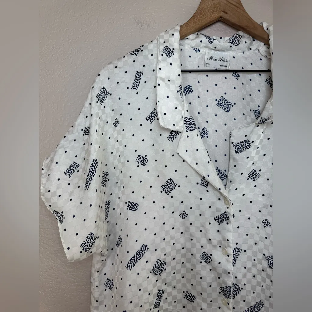 Vintage Miss Dior Christian Dior Pajamas Top size Small 70’s 80’s - Image 3