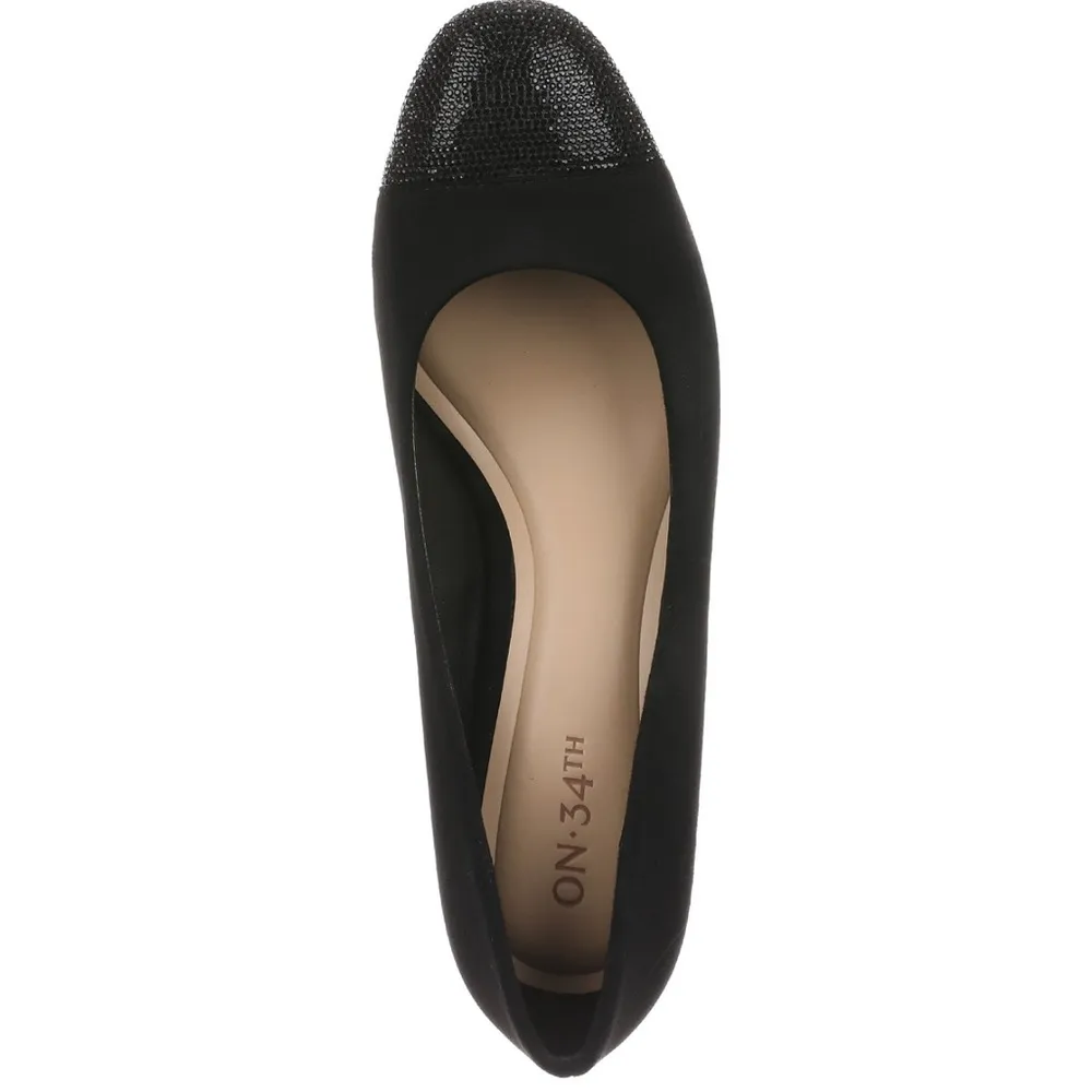 On 34th Womens Tillyy Toe Cap Faux Leather Block Heels - Image 4