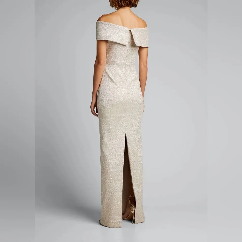 Teri Jon Metallic Jacquard Off - Image 3