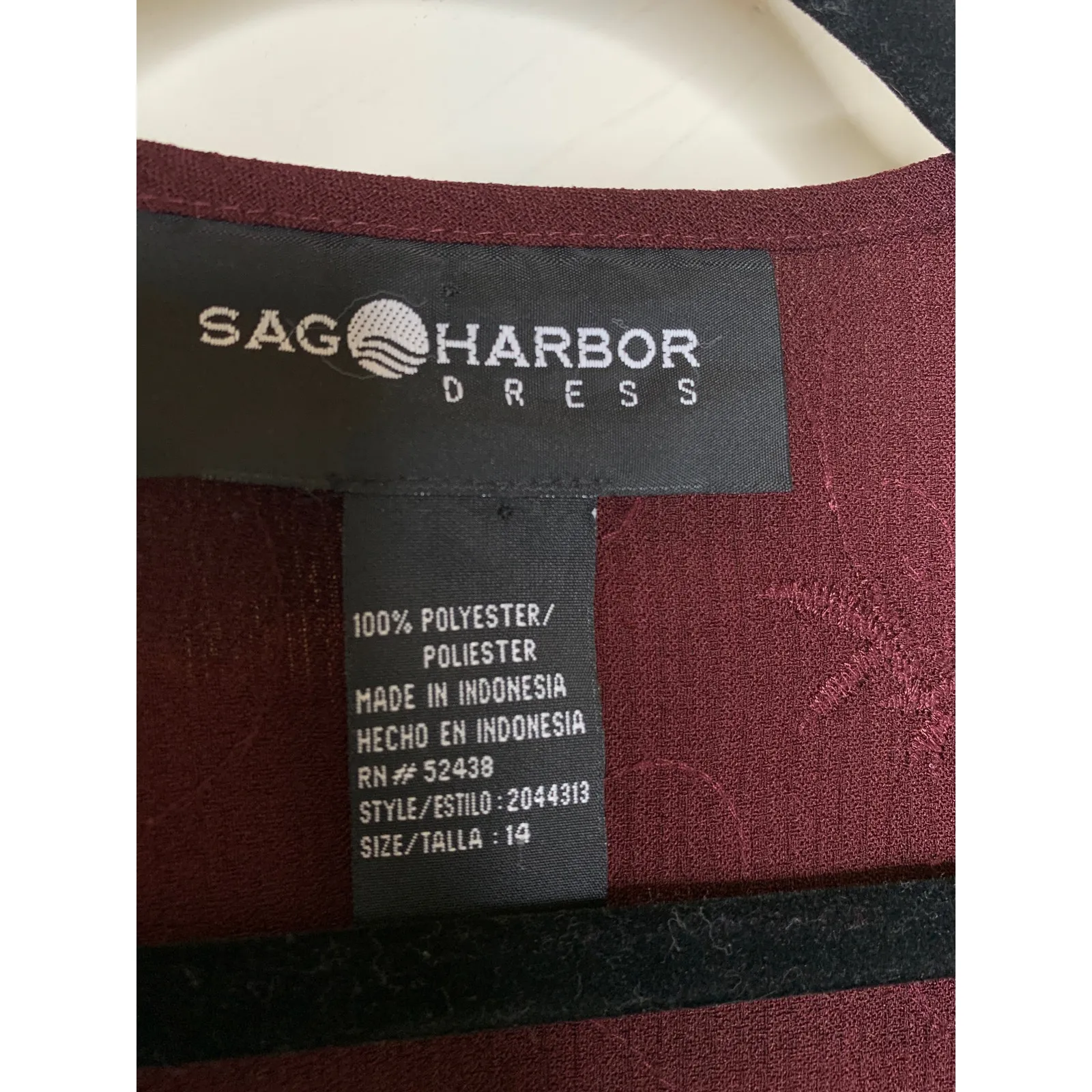 Sag Harbor Burgundy Shift Dress w Short Sleeve Cover Up Sz 14 - Image 11