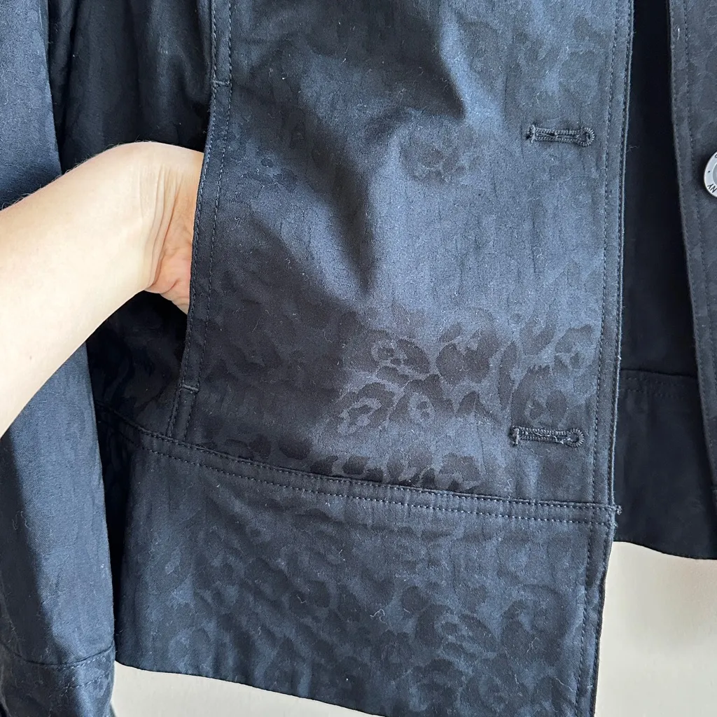 Jones New York Cheetah Print Black Button Down Jacket, Size 1X - Image 7