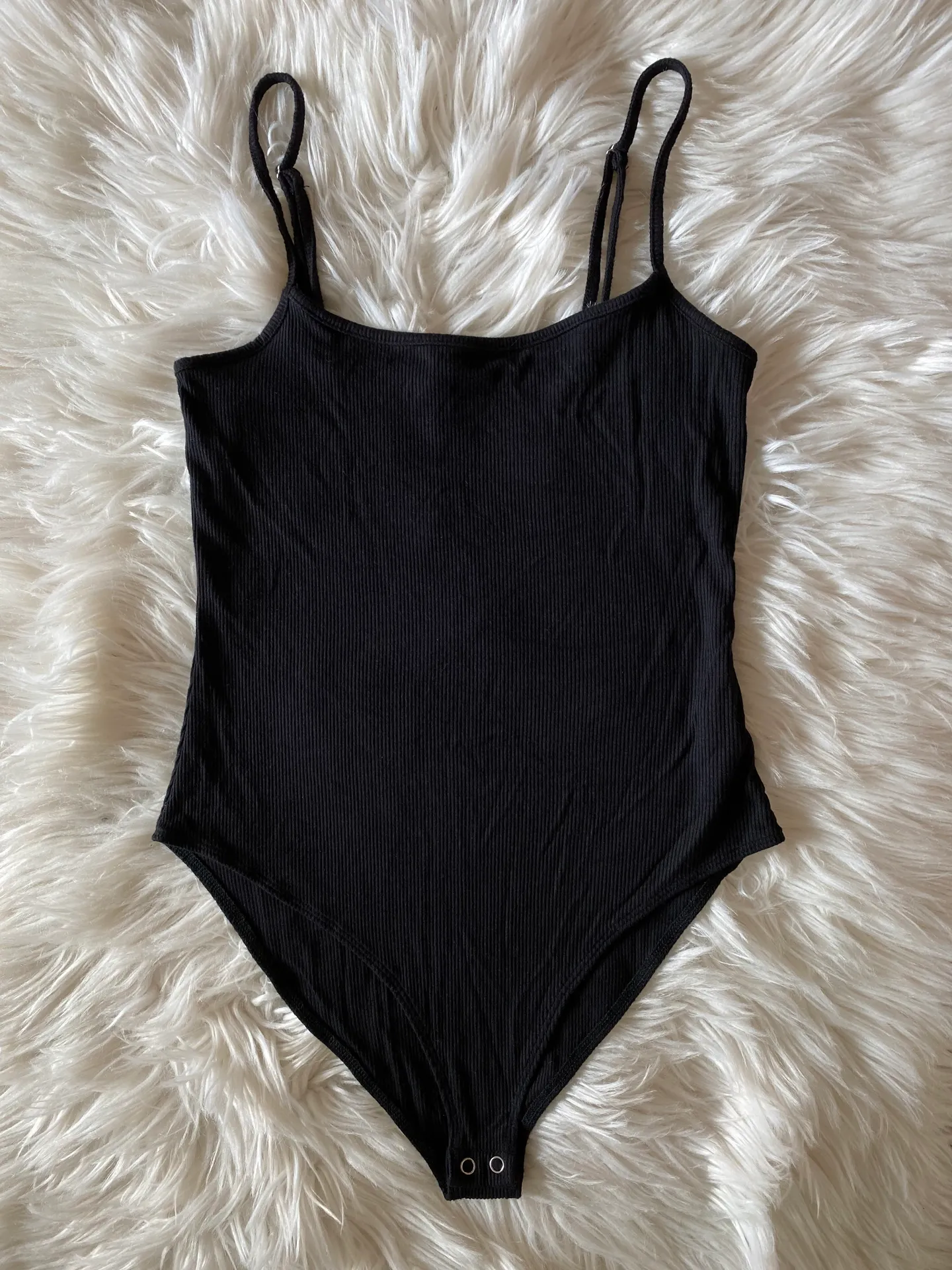 Basic Black Ribbed Bodysuit - Image 3