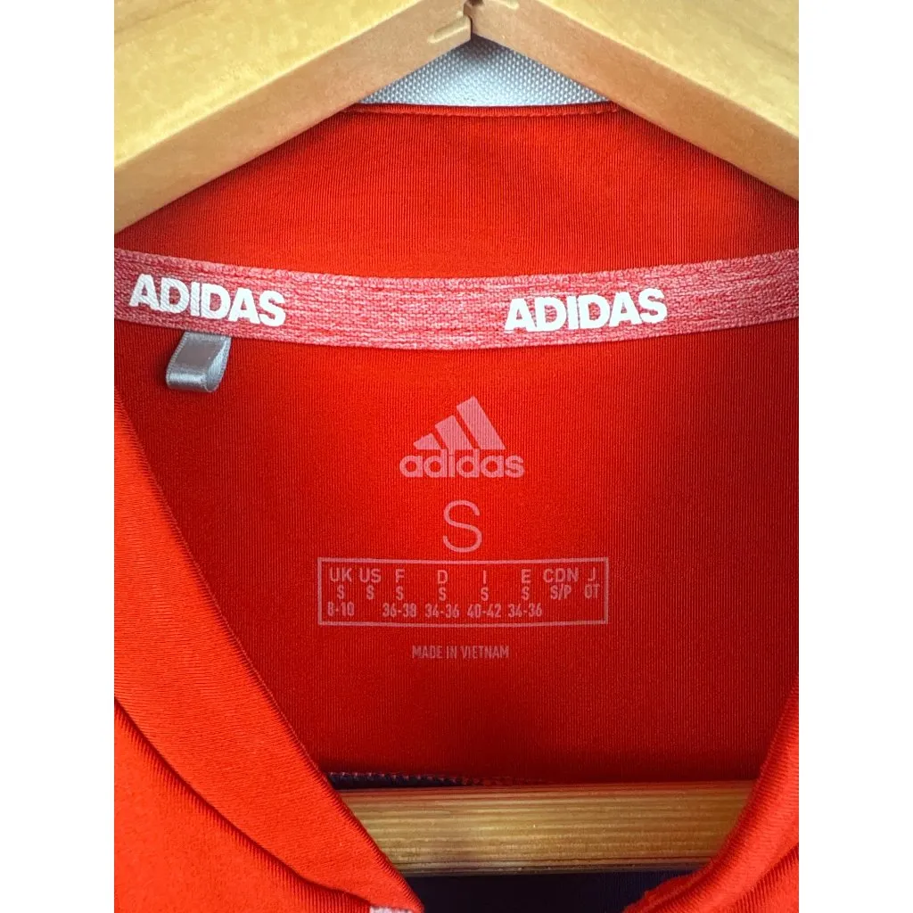 Adidas Womens Sleeveless Golf Polo Shirt S Red/Navy Anthem Country Club - Image 5