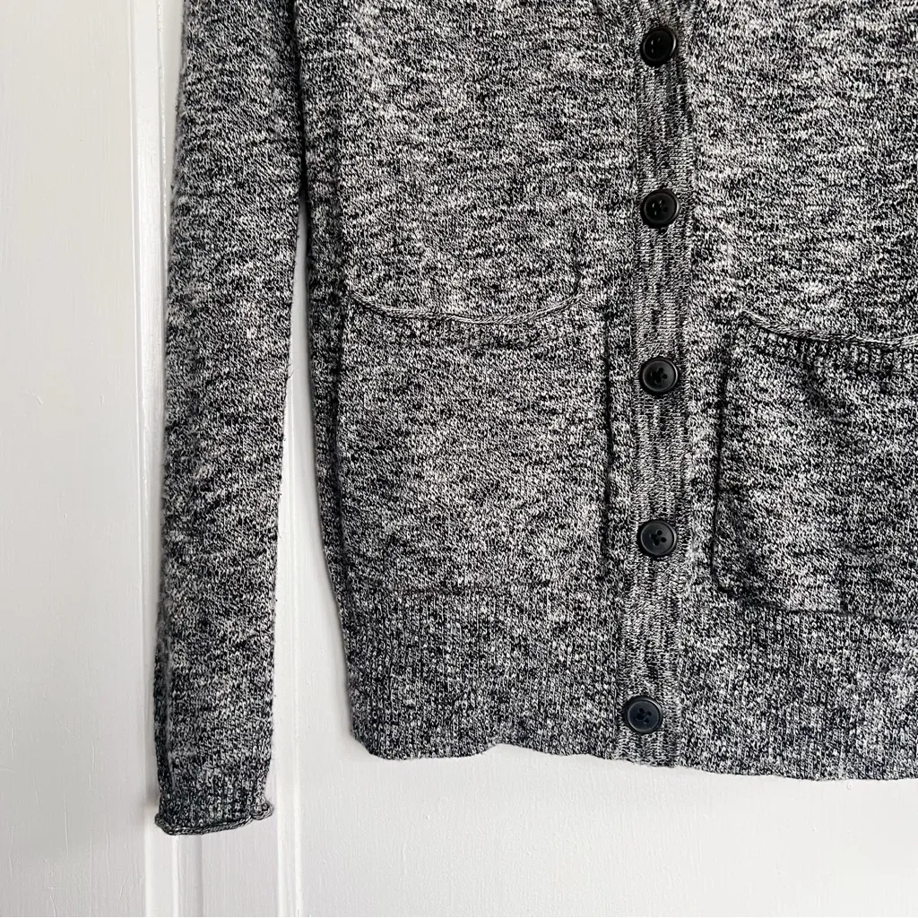 Madewell • Graduate Cardigan Sweater in Marled Grey boyfriend grandpa longline - Image 5