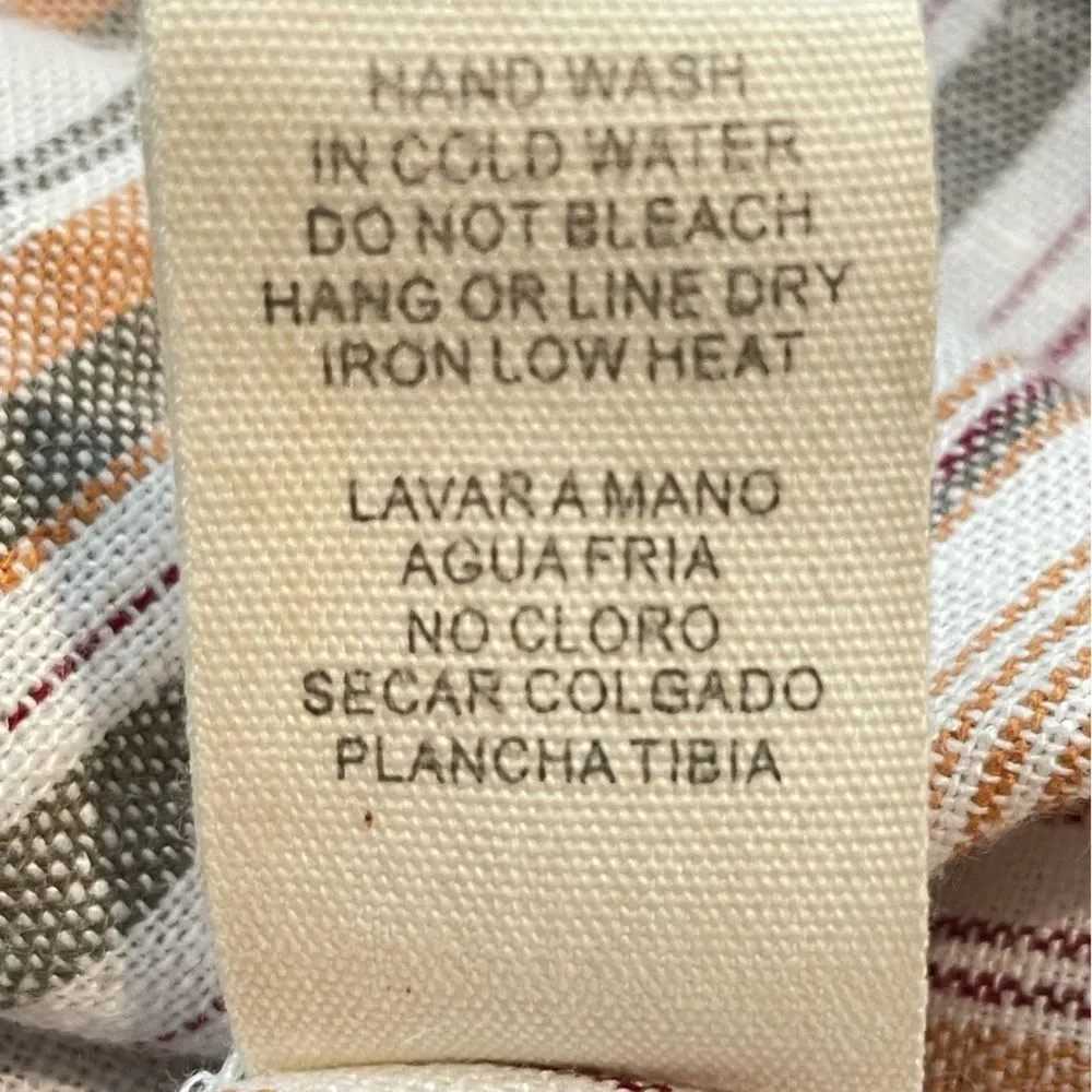 Illa Illa Striped Smocked Front Crop Top Peach Red‎ Multicolored Size Medium NWT - Image 8