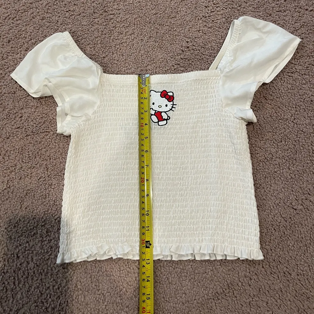 HELLO KITTY SANRIO Coquette Ruffle Sleveless Crop Top - Image 5