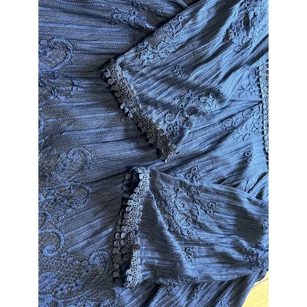 SUZANNE BETRO Navy Blue Lace Bodice Pleated Dress Women's Size XL - NWT $100‎ - Image 7