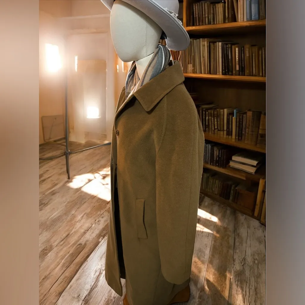 Cinzia Rocca Long Pure Virgin Wool Brown Coat Vintage Made in Italy sz 16 - Image 8