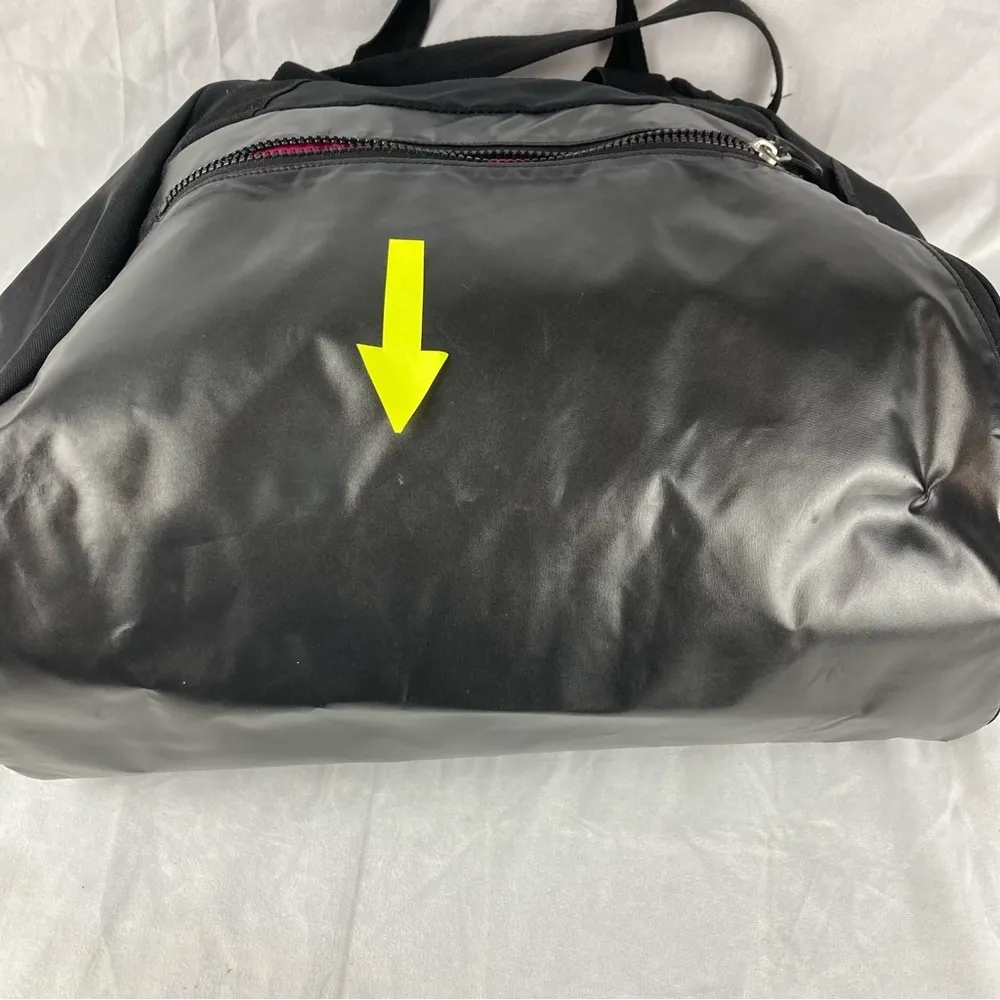 Adidas Hybrid Shoulder Tote Duffel Sports Gym Bag Black w/ Hot Pink Liner - Image 9