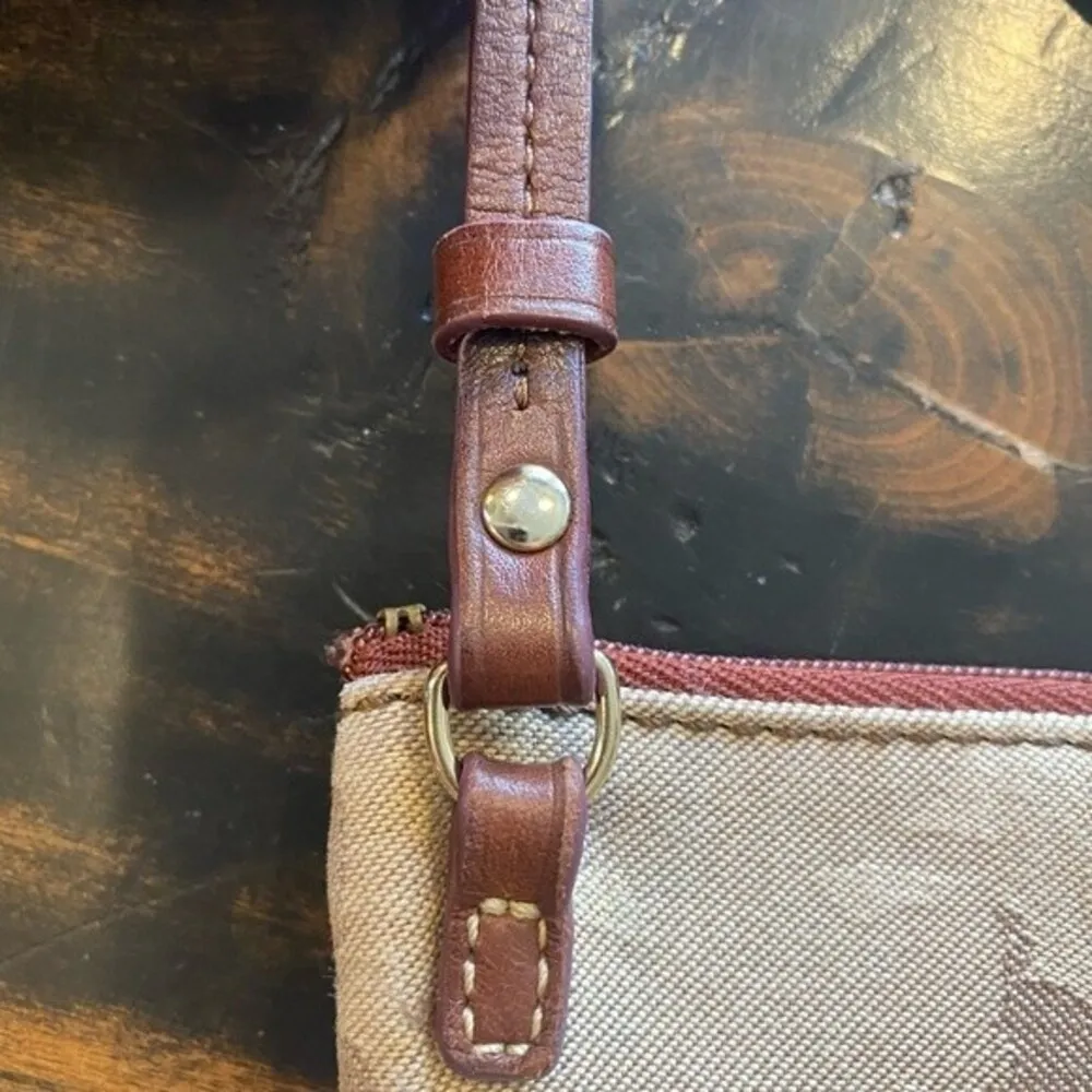 Disney Dooney & Bourke Brown Tonal Mickey Mouse Triple Zip Crossbody Purse - Image 7