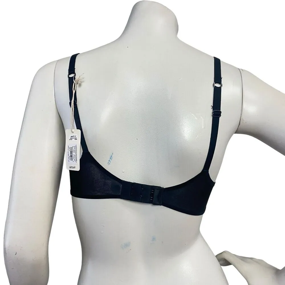 Aerie  Smoothez Microfiber Unlined Balconette Bra Black 34B Underwire NWT - Image 3