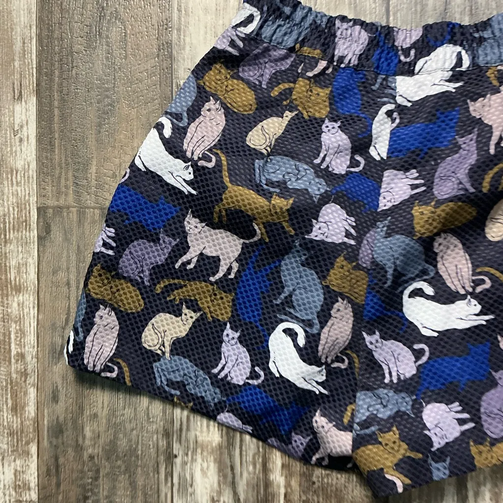 H&M High Waist Animal Print Shorts - Blue and Brown Size 6 - Image 5