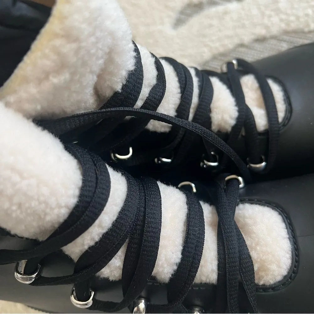 Marc Fisher Freely Waterproof Combat Lace-Up Boot in Black Size 6 NEW - Image 9