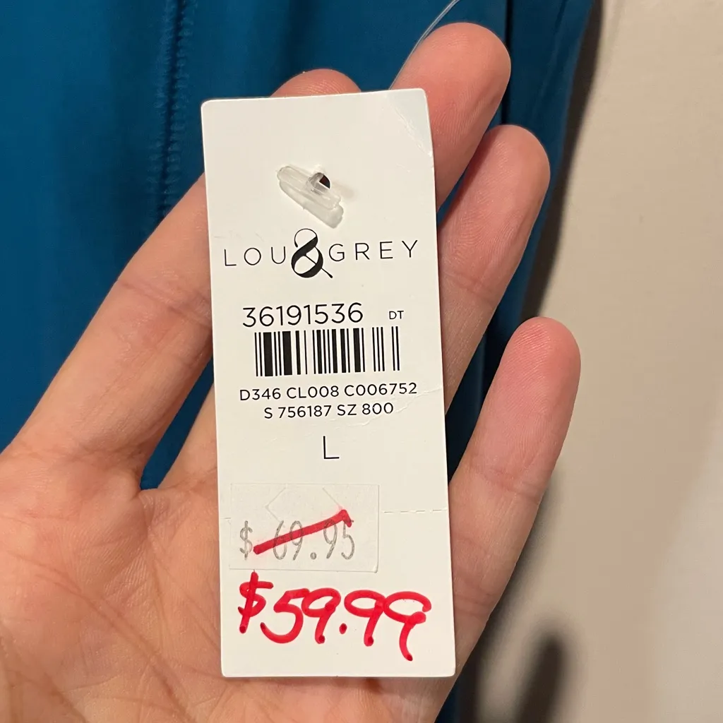 Lou & Grey- NWT Luvstretch Mock Neck Halter Athletic Dress Teal Blue Shelf Bra L - Image 7