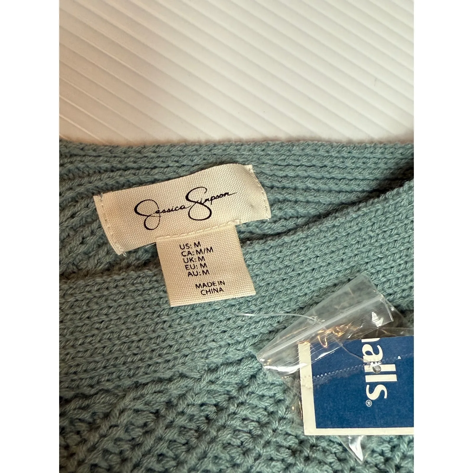 Jessica Simpson Womens Medium Cardigan Sweater Knit‎ Button Front Blue - Image 2