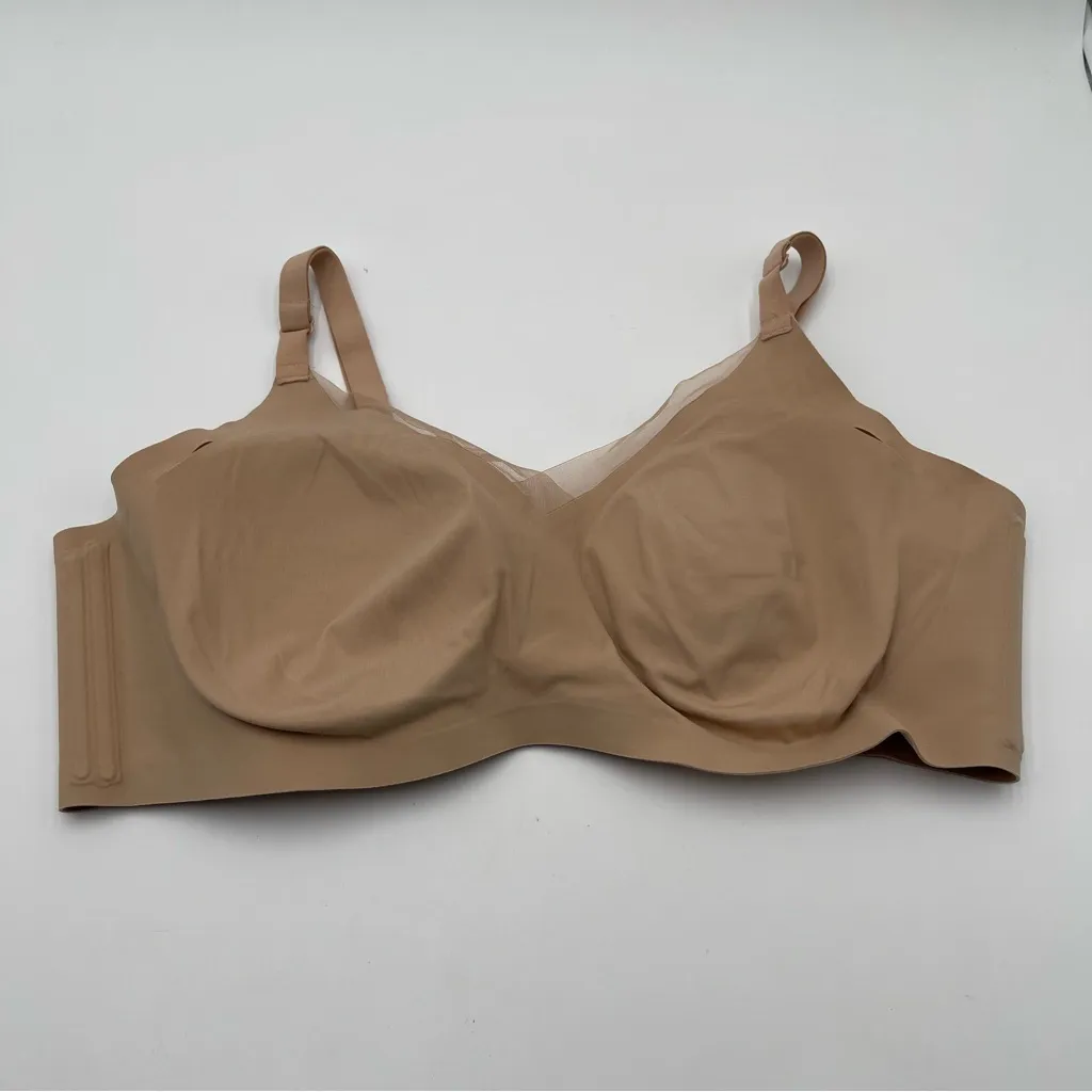 Honeylove Bra Women’s 3X Mesh Crossover Comfortable Seamless Plus Size Comfy Tan - Image 9