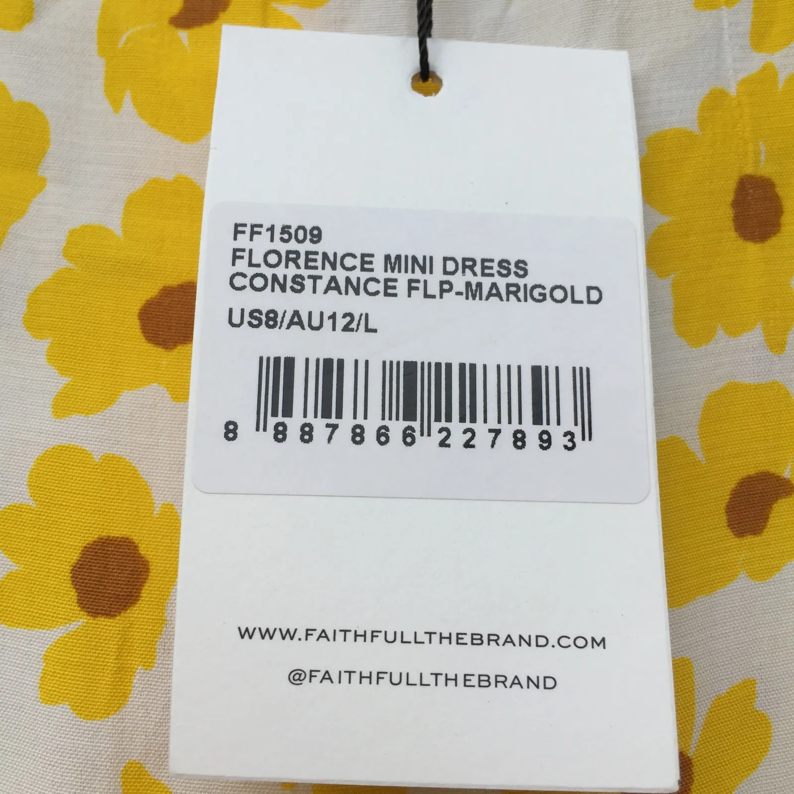 NEW Faithfull The Brand Florence Yellow Floral Dress 8 L - Image 7